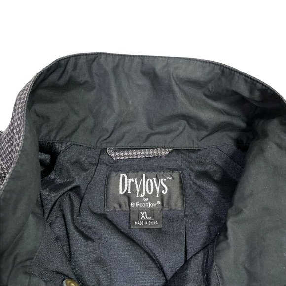 FootJoy DryJoys Vintage Full Zip Lined Weather Golf Jacket Houndstooth Men's XL - Picture 7 of 12